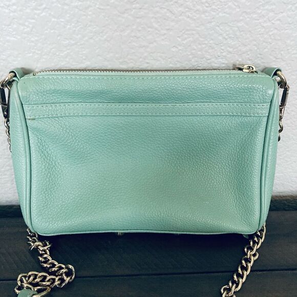 Rebecca Minkoff Gold Chain Aqua Mint Crossbody Purse Bag - Picture 15 of 16